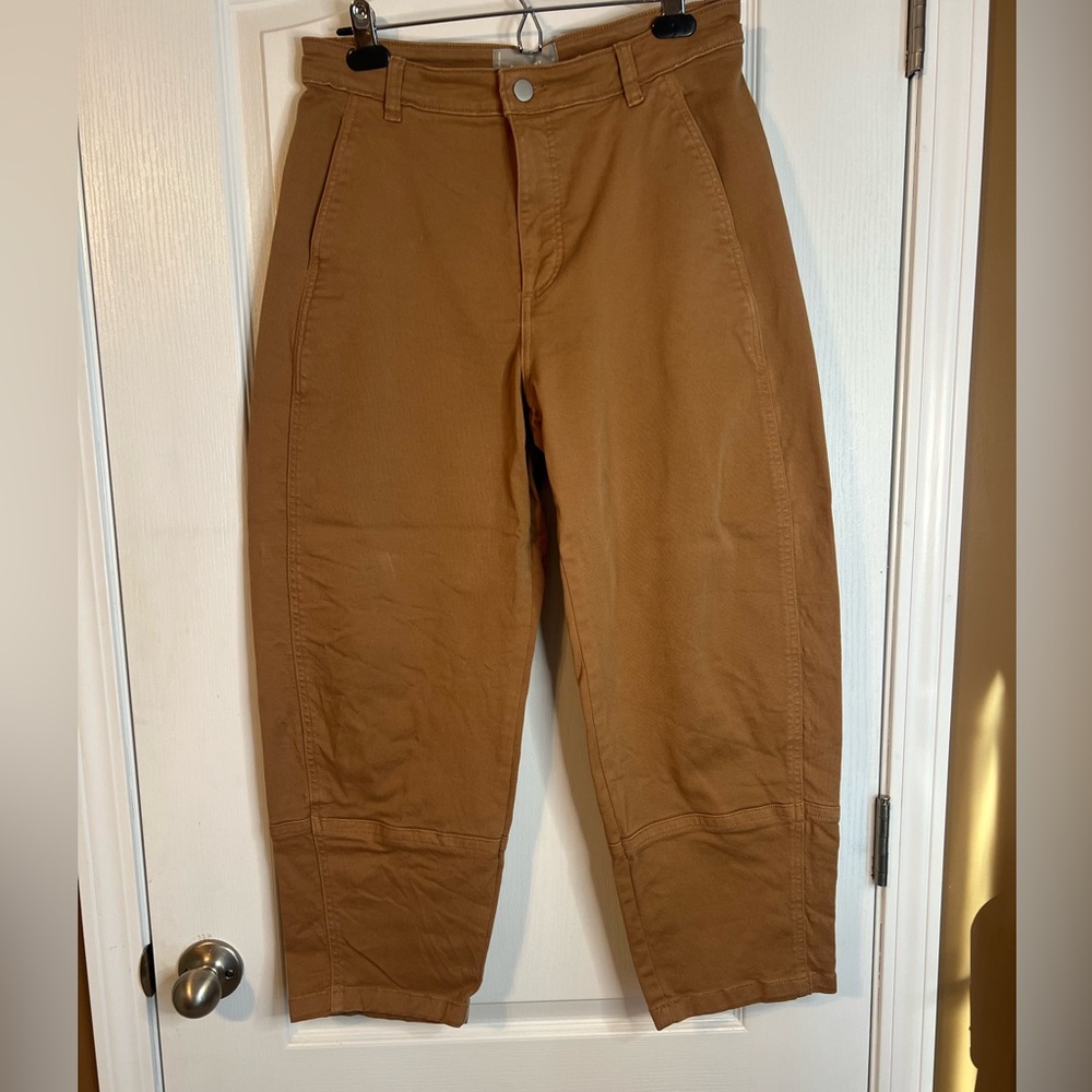 Everlane Cropped High-Rise Utility Pants in Brown
